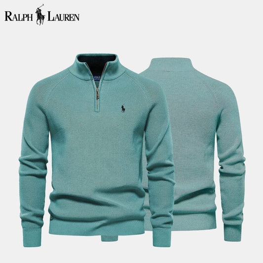 RL Zip Cable-Knit Wool Knit Sweater RL Zip Cable-Knit Wool Knit Sweater Slate Crown Green S
