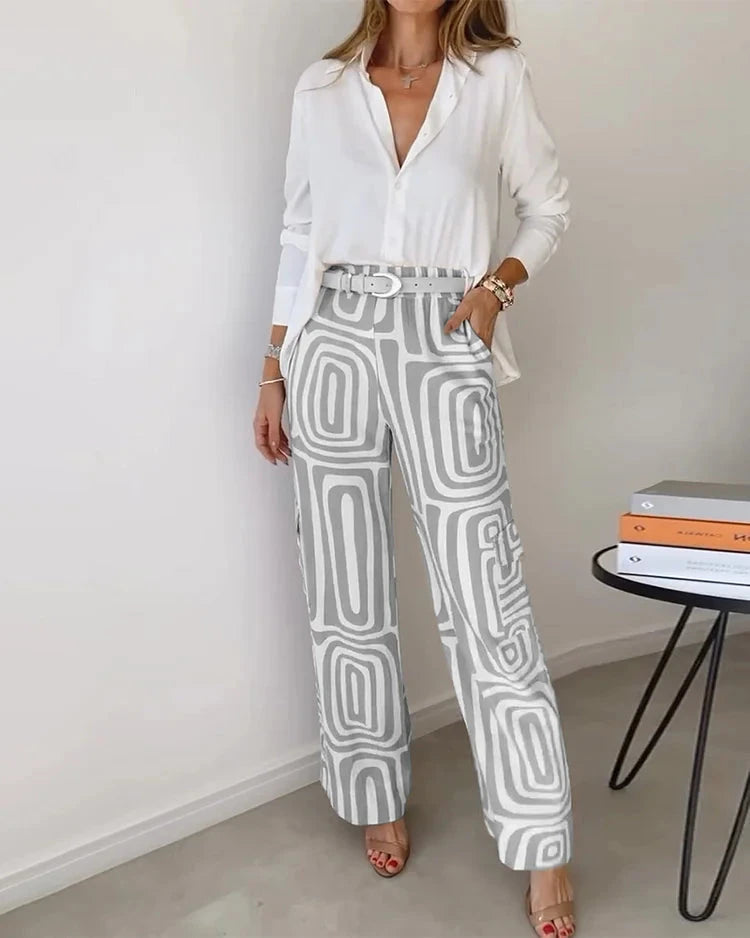 Aurora | Slim-fit Trousers Sets Belleza & Glamour Gray S 