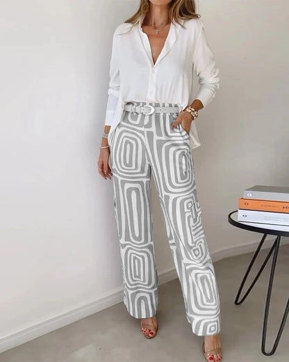 Aurora | Slim-fit Trousers Sets Belleza & Glamour Gray S 