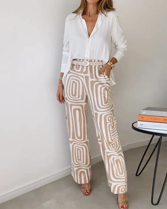 Aurora | Slim-fit Trousers Sets Belleza & Glamour Khaki S 