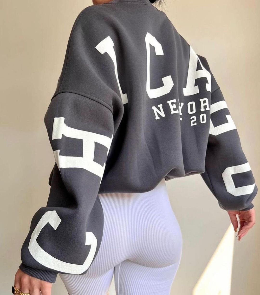 Bella | Snug Oversized Sweatshirt Sweatshirt Belleza & Glamour Gray S 