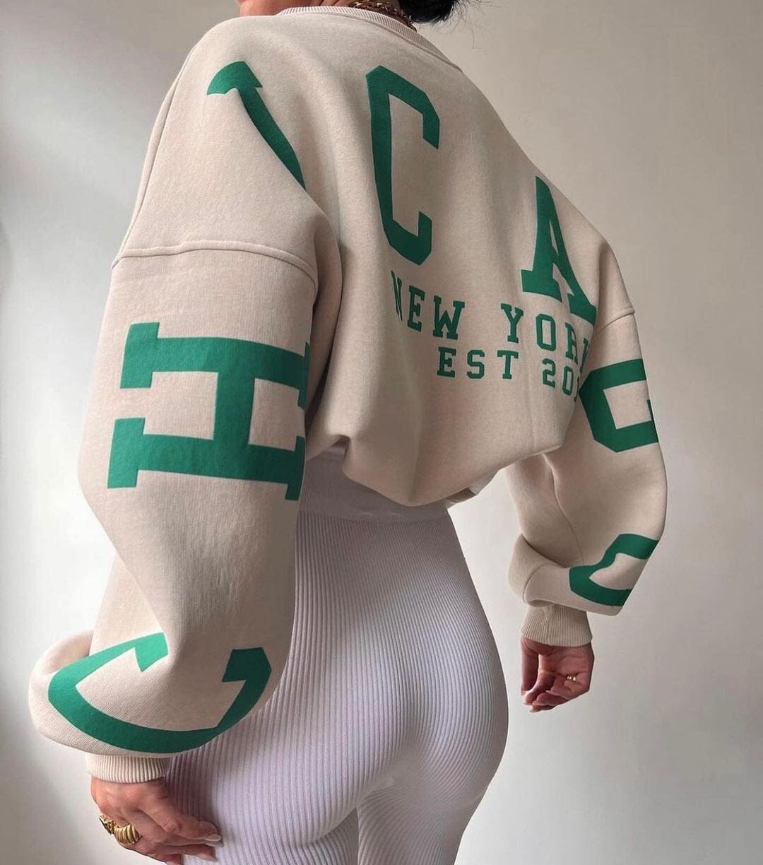 Bella | Snug Oversized Sweatshirt Sweatshirt Belleza & Glamour Khaki S 