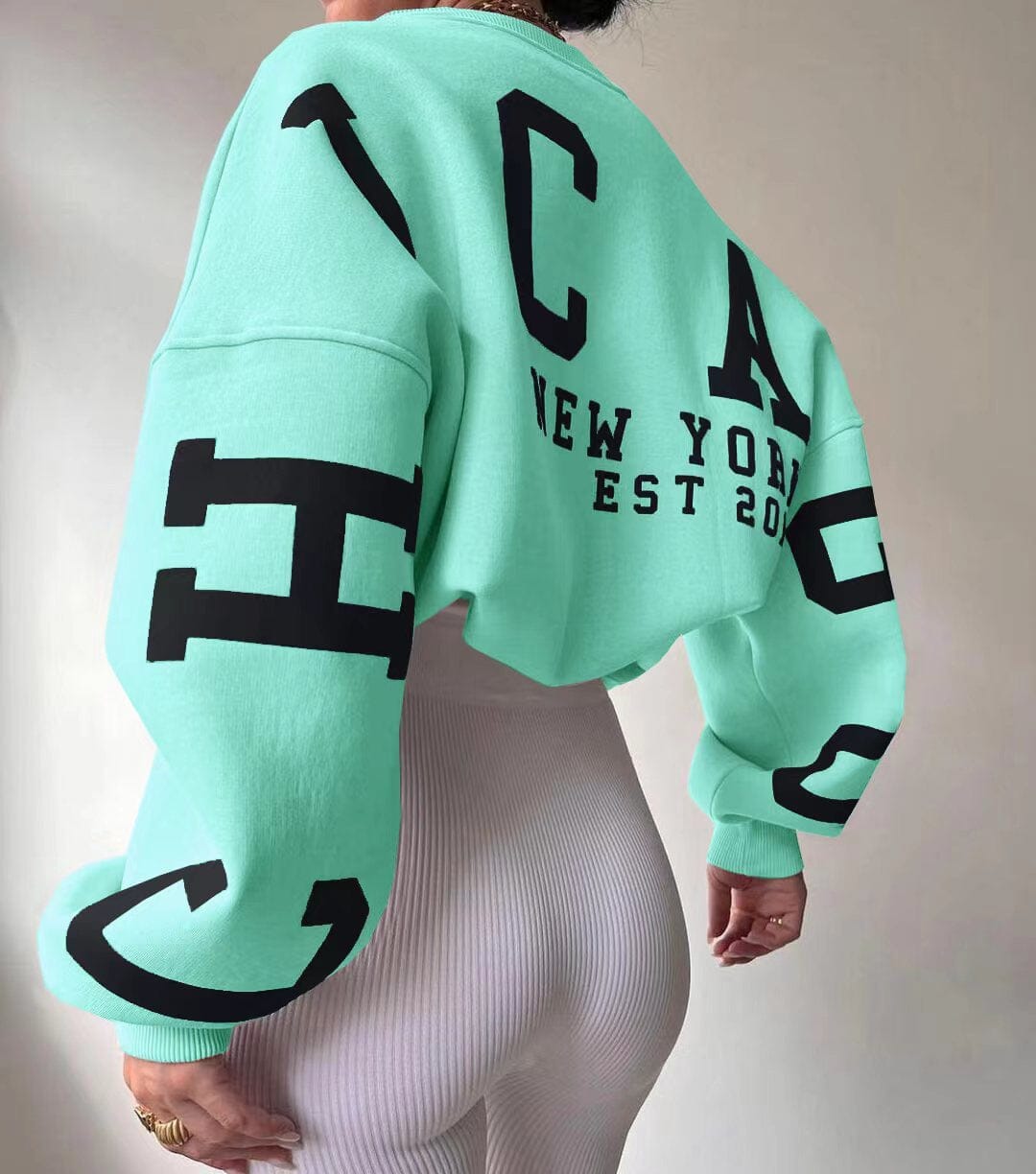 Bella | Snug Oversized Sweatshirt Sweatshirt Belleza & Glamour Turquoise S 