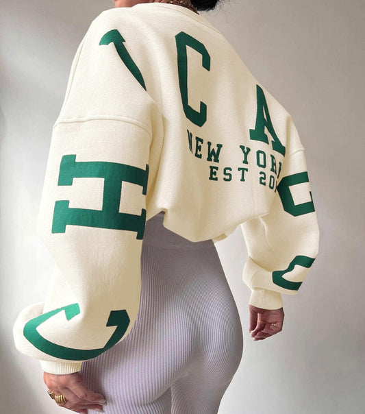Bella | Snug Oversized Sweatshirt Sweatshirt Belleza & Glamour White S 