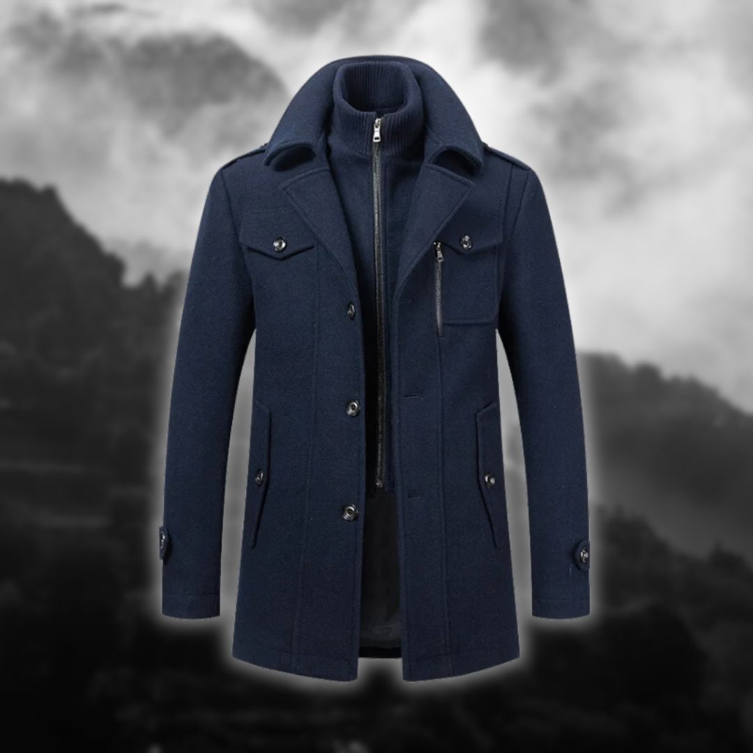 Benjamin | Modern Wool Coat Coat and Jacket Belleza & Glamour Blue M 