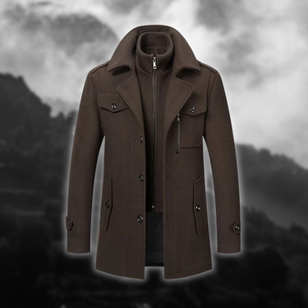 Benjamin | Modern Wool Coat Coat and Jacket Belleza & Glamour Brown M 