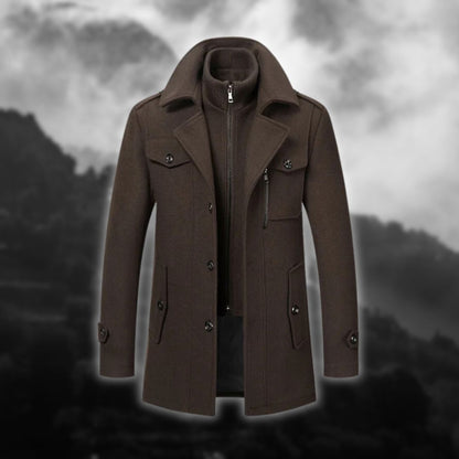 Benjamin | Modern Wool Coat Coat and Jacket Belleza & Glamour Brown M 