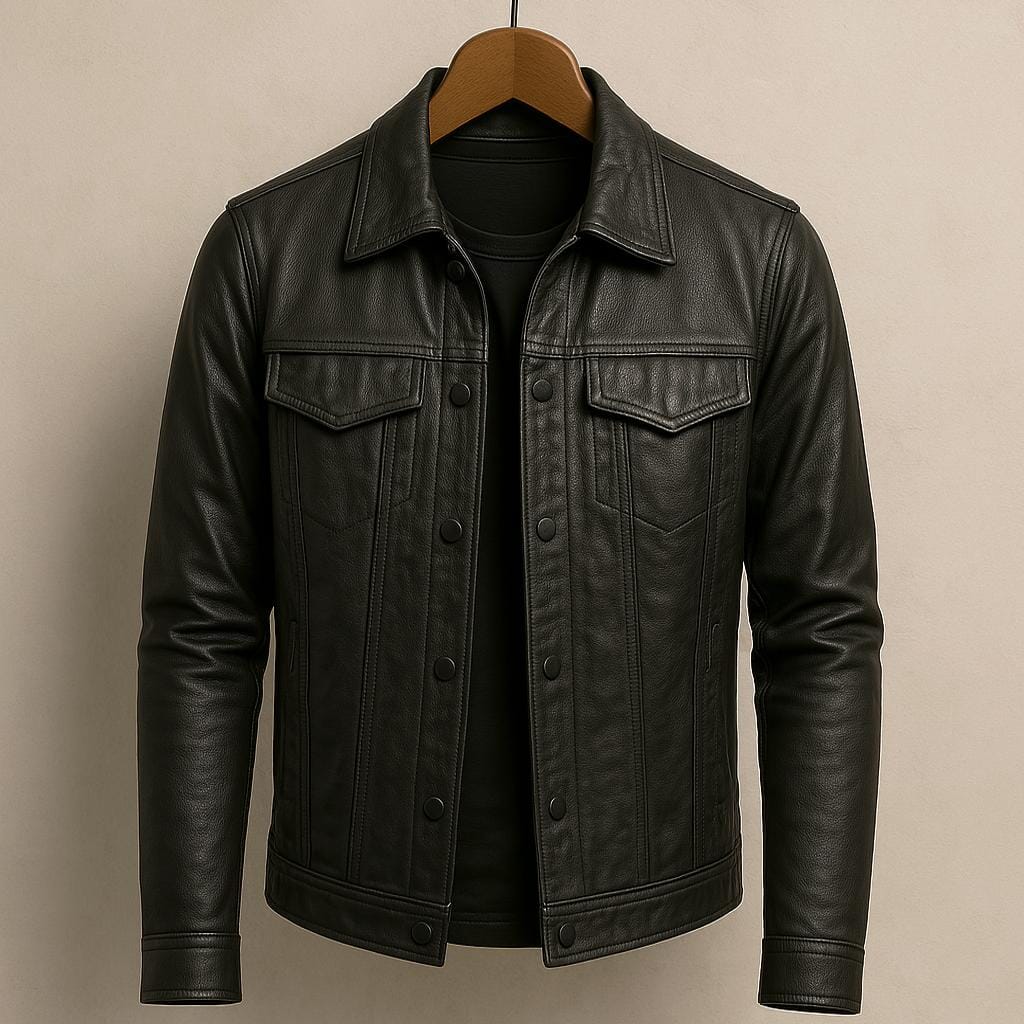 B&G Leather Jacket Belleza & Glamour Gray XS 