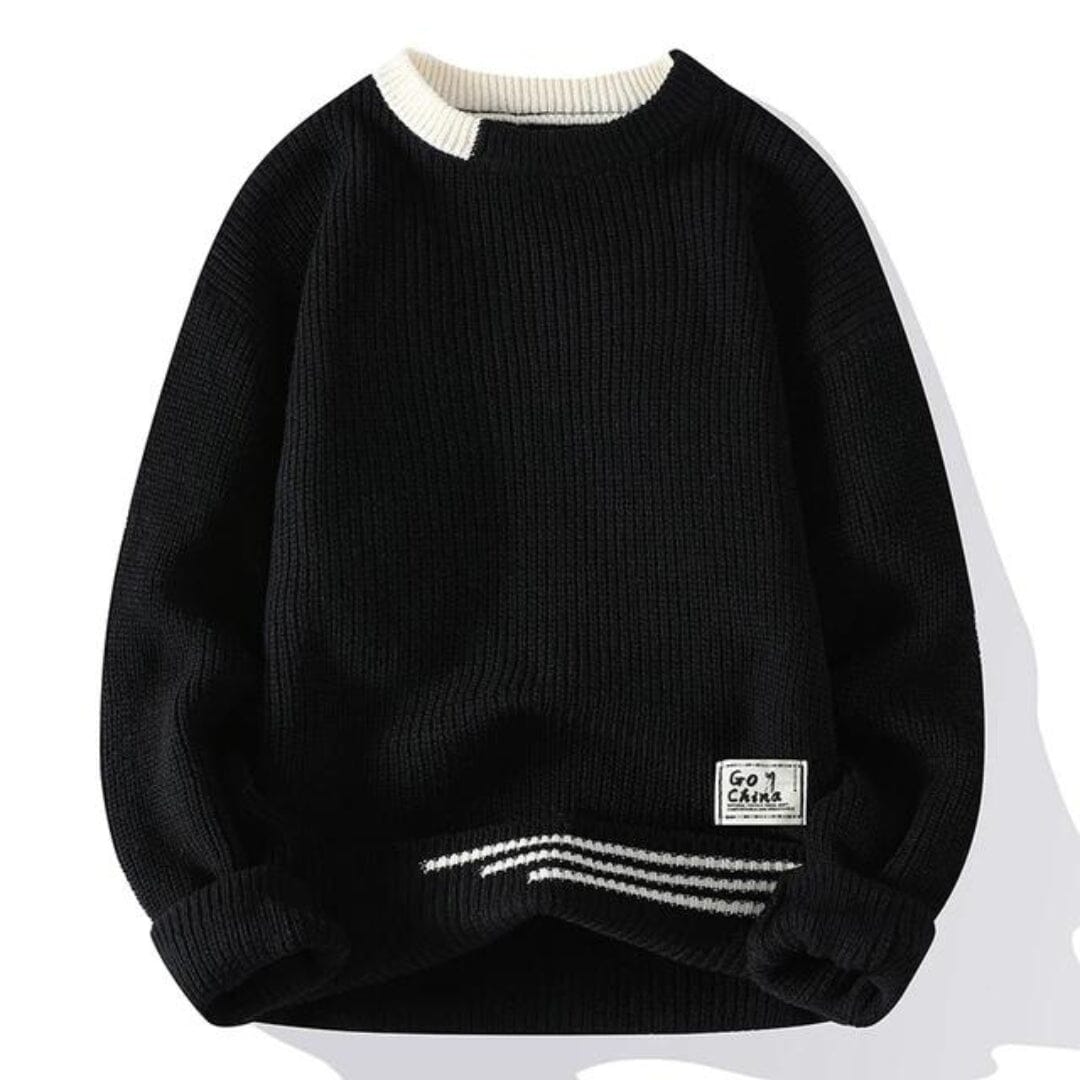 Davis™ - Cozy Knit Sweater Sweater Belleza & Glamour Black M 