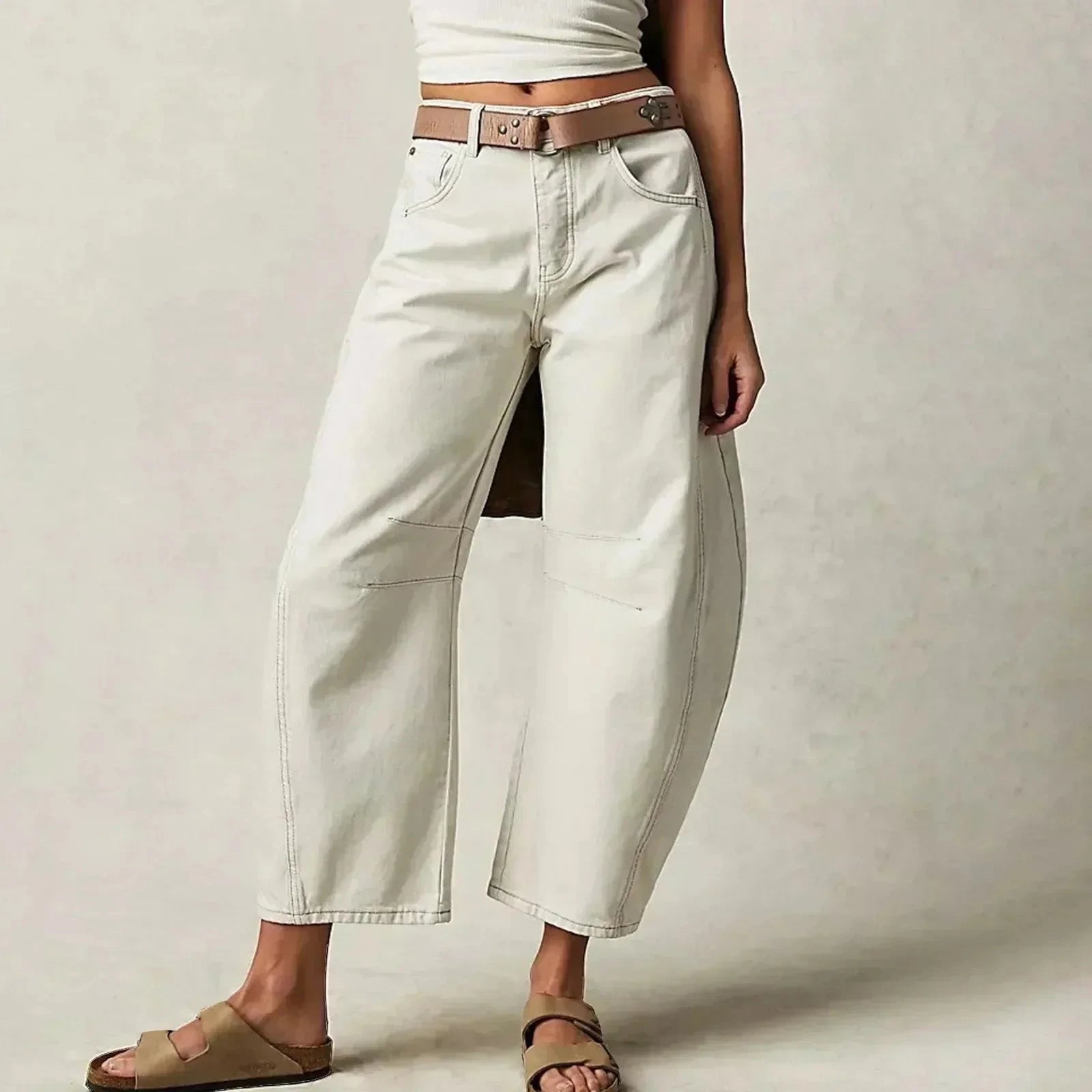 Emma | Stylish Wide-Leg Jeans Belleza & Glamour White XS 