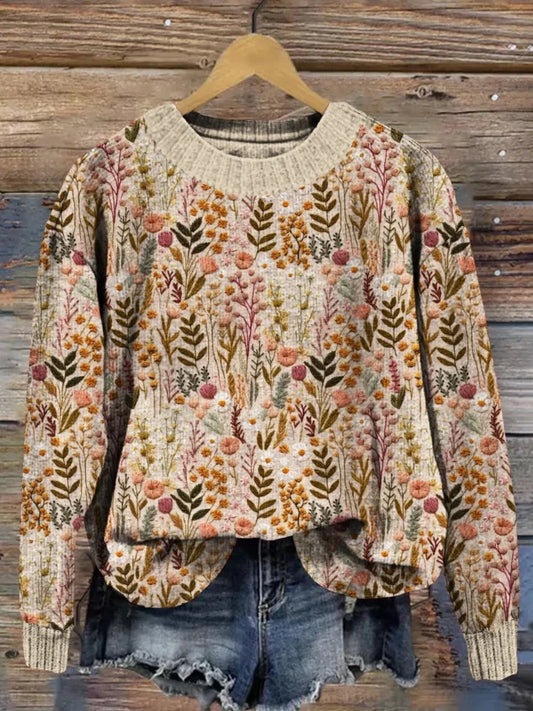 Eve™ | Embroidered Floral Pullover Shirt Belleza & Glamour S 