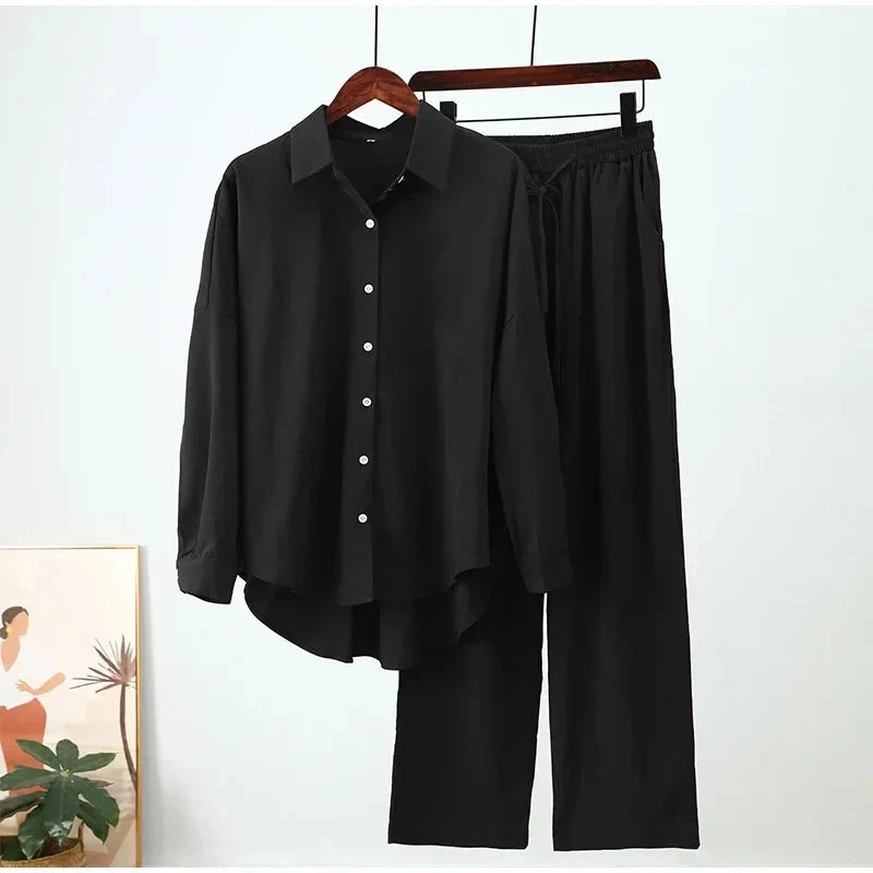 George™ | Vintage Pants Set Dresses Belleza & Glamour Black S 