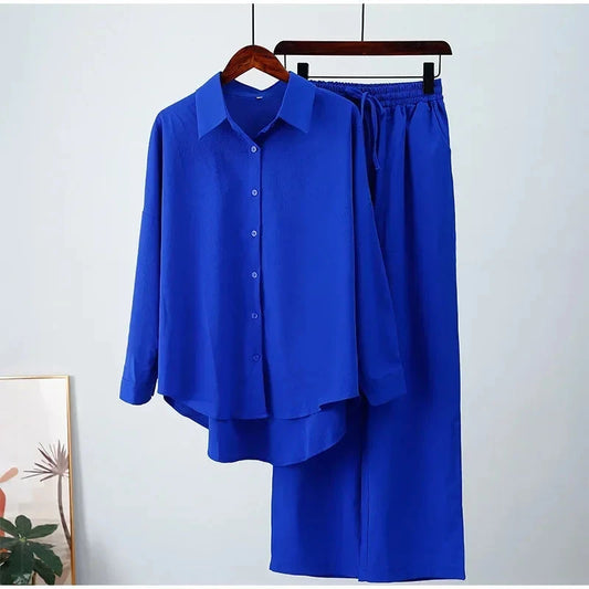 George™ | Vintage Pants Set Dresses Belleza & Glamour Blue S 