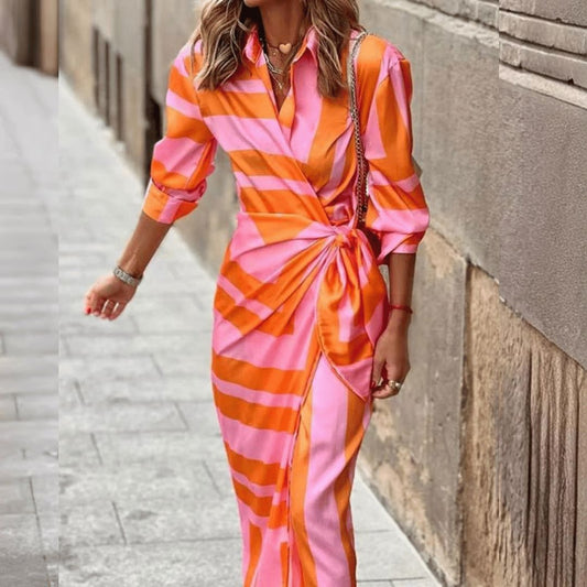 Glamour | Contemporary Elegance Dress Belleza & Glamour Pink & Orange S/42 