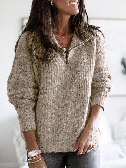 Isabella | Elegant Comfort Sweater Sweater Belleza & Glamour Khaki S 