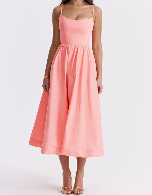 Isabella-Elegant Sleeveless Dress Women Dresses Belleza & Glamour Pink S 