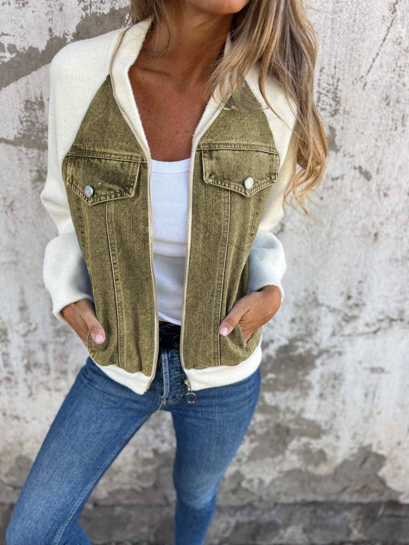Ivy™ | Denim Blend Jacket Jacket & Coats Belleza & Glamour Olive S 