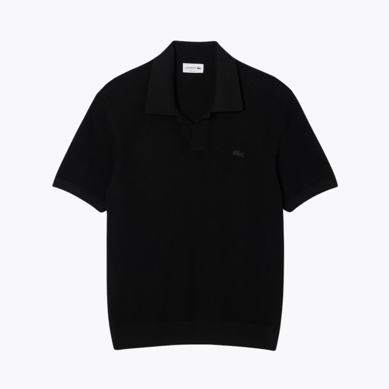 LC Cotton Blend Open Polo Collar Sweater LC Cotton Blend Open Polo Collar Sweater Slate Crown Black S 