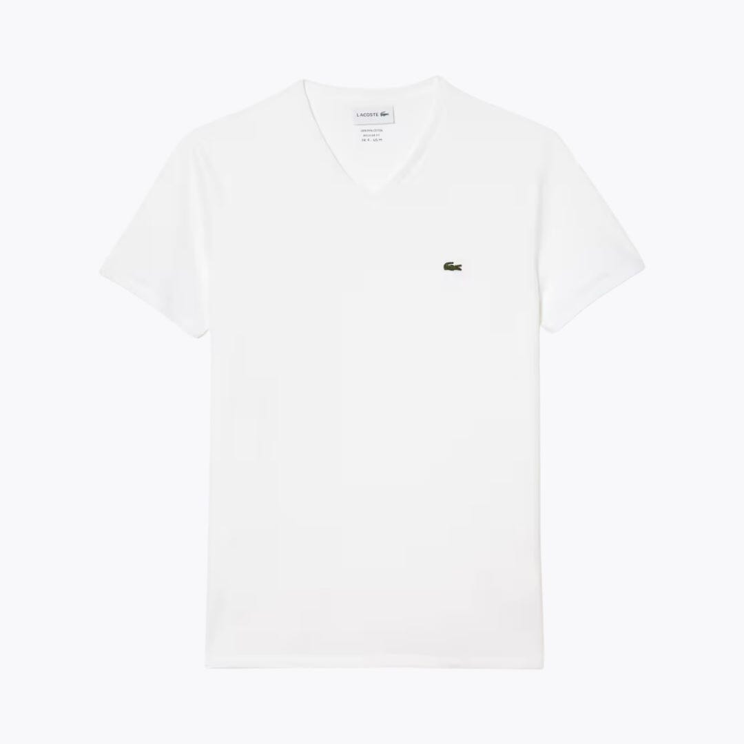 LC Lightweight Cotton Pima V Neck T-shirt LC Lightweight Cotton Pima V Neck T-shirt Slate Crown White S 