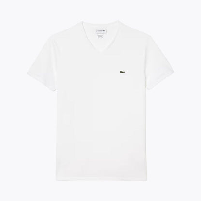 LC Lightweight Cotton Pima V Neck T-shirt LC Lightweight Cotton Pima V Neck T-shirt Slate Crown White S 