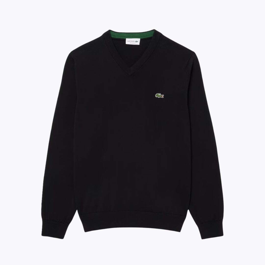 LC Monochrome Cotton V-neck Sweater LC Monochrome Cotton V-neck Sweater Slate Crown Black S 