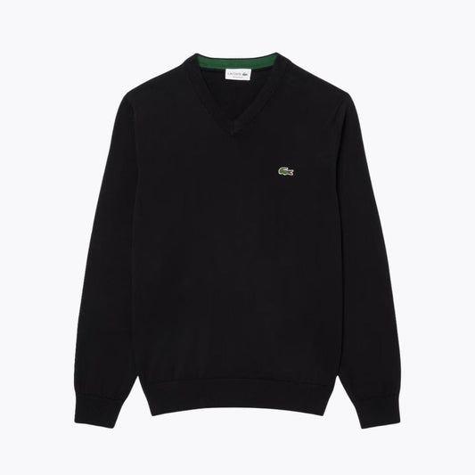 LC Monochrome Cotton V-neck Sweater LC Monochrome Cotton V-neck Sweater Slate Crown Black S 