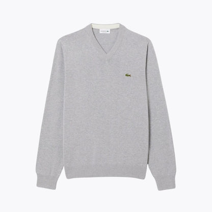 LC Monochrome Cotton V-neck Sweater LC Monochrome Cotton V-neck Sweater Slate Crown Grey S 