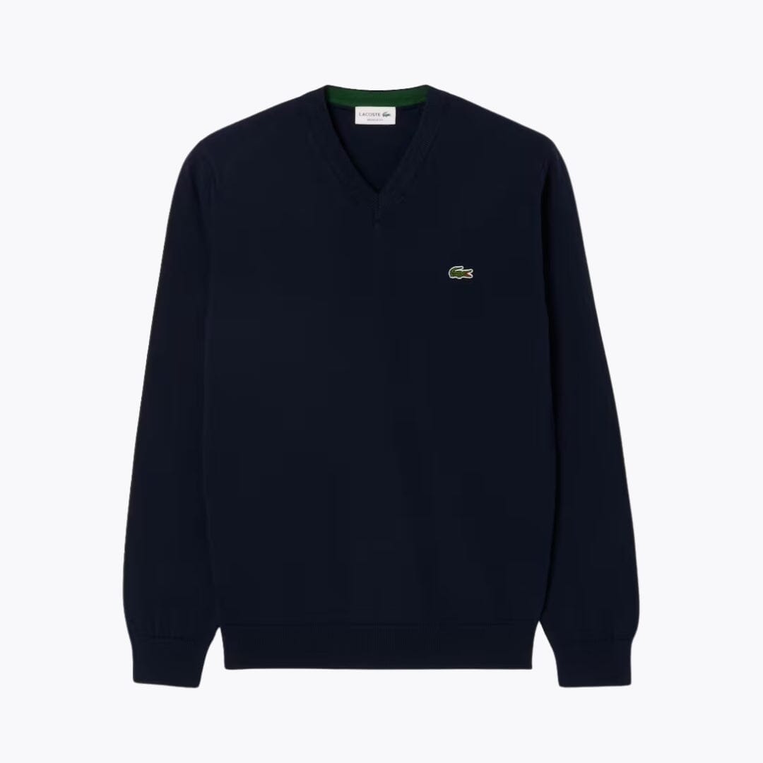 LC Monochrome Cotton V-neck Sweater LC Monochrome Cotton V-neck Sweater Slate Crown Midnight blue S 