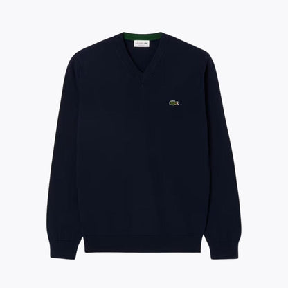 LC Monochrome Cotton V-neck Sweater LC Monochrome Cotton V-neck Sweater Slate Crown Midnight blue S 