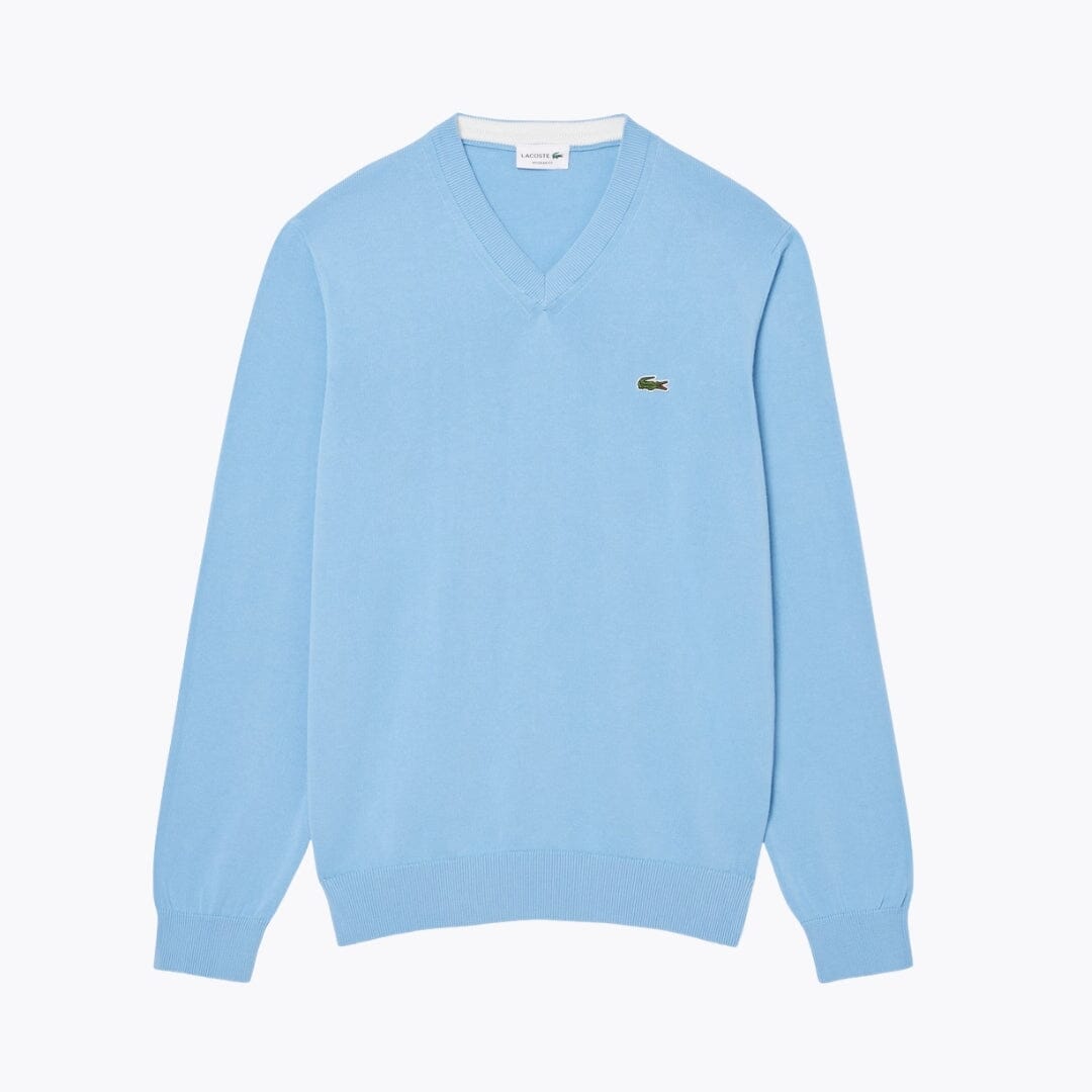 LC Monochrome Cotton V-neck Sweater LC Monochrome Cotton V-neck Sweater Slate Crown Pale blue S 