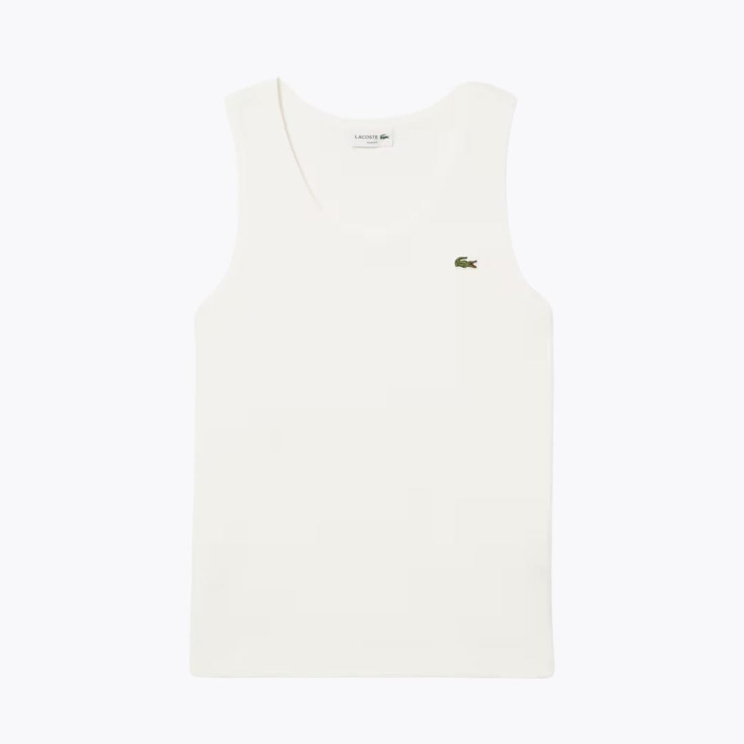 LC Slim Fit Ribbed Cotton Tank Top LC Slim Fit Ribbed Cotton Tank Top Slate Crown White S 
