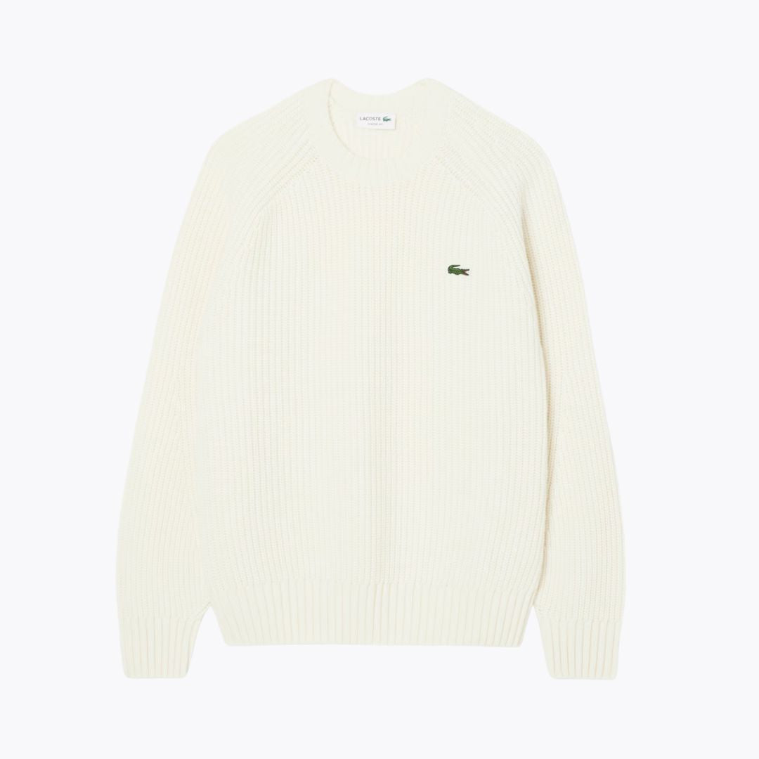 LC Thick Carded Wool Crew Neck Sweater LC Thick Carded Wool Crew Neck Sweater Slate Crown White S 