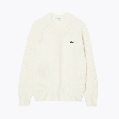 LC Thick Carded Wool Crew Neck Sweater LC Thick Carded Wool Crew Neck Sweater Slate Crown White S 