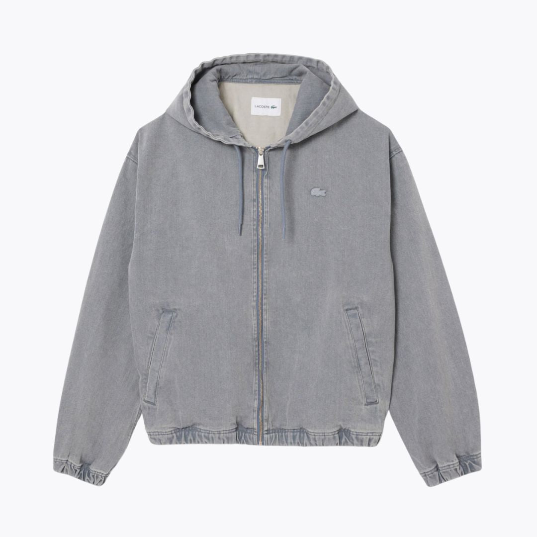 LC Washed Effect Denim Hooded Jacket LC Washed Effect Denim Hooded Jacket Slate Crown Blue S 
