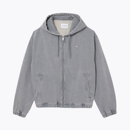 LC Washed Effect Denim Hooded Jacket LC Washed Effect Denim Hooded Jacket Slate Crown Blue S 