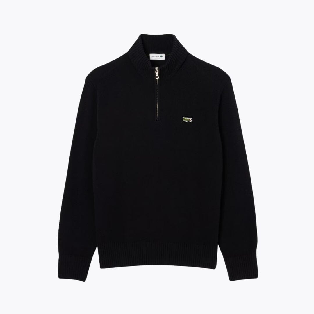 LC Zipped High Neck Carded Wool Sweater LC Zipped High Neck Carded Wool Sweater Slate Crown Black S 