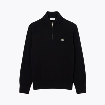 LC Zipped High Neck Carded Wool Sweater LC Zipped High Neck Carded Wool Sweater Slate Crown Black S 