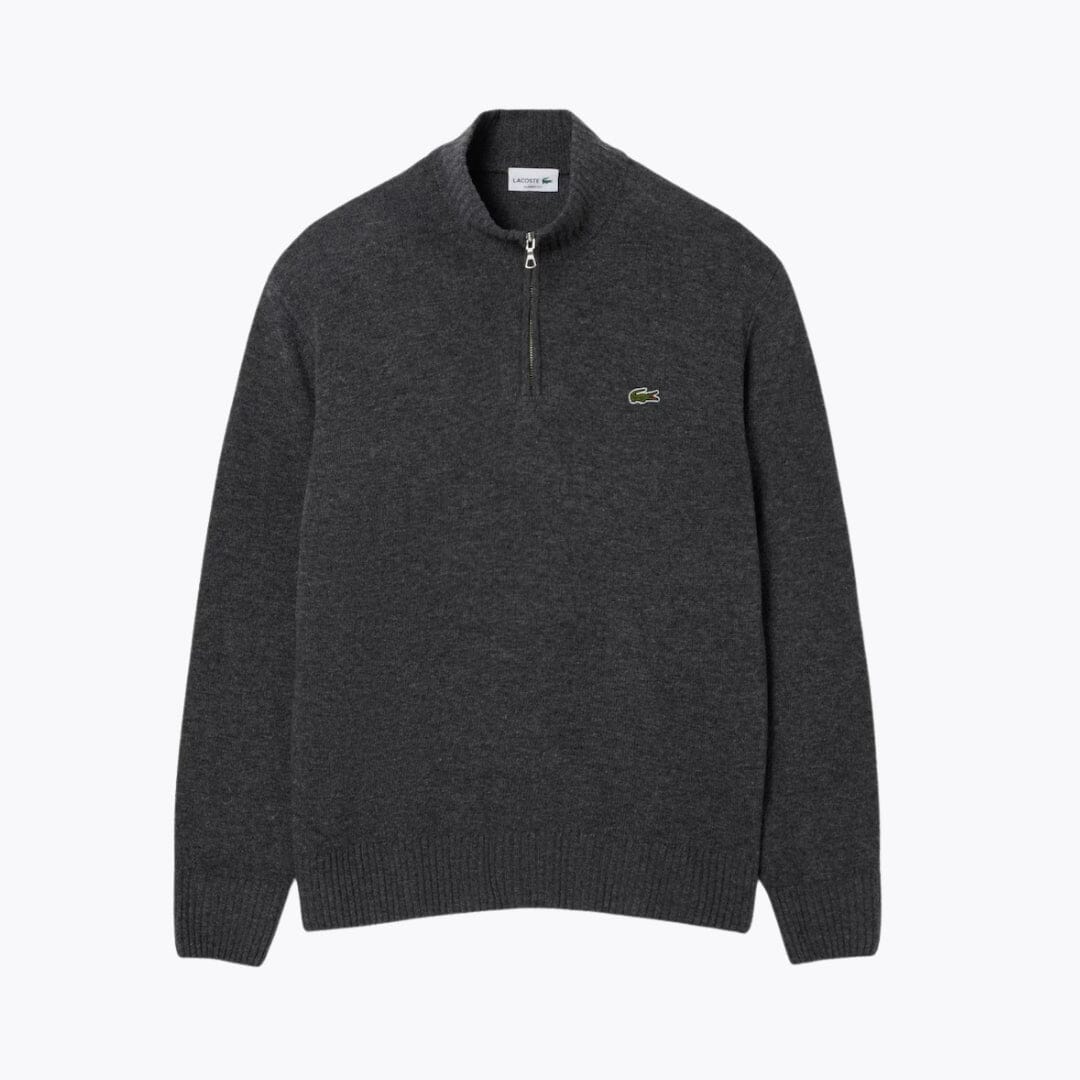 LC Zipped High Neck Carded Wool Sweater LC Zipped High Neck Carded Wool Sweater Slate Crown Grey S 