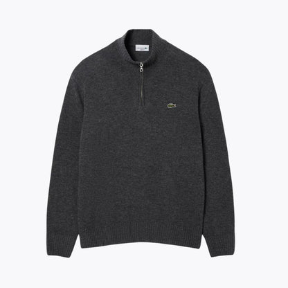 LC Zipped High Neck Carded Wool Sweater LC Zipped High Neck Carded Wool Sweater Slate Crown Grey S 