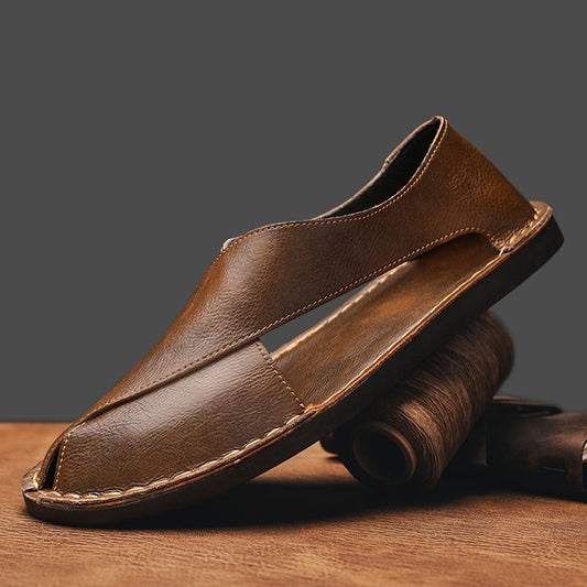 Navarro Leather Sandals Belleza & Glamour Brown 5 