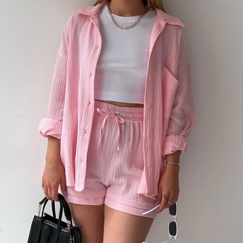 Nina™ | Casual Comfort Set Women Sets Belleza & Glamour Light Pink S 