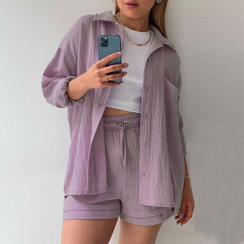 Nina™ | Casual Comfort Set Women Sets Belleza & Glamour Violet S 