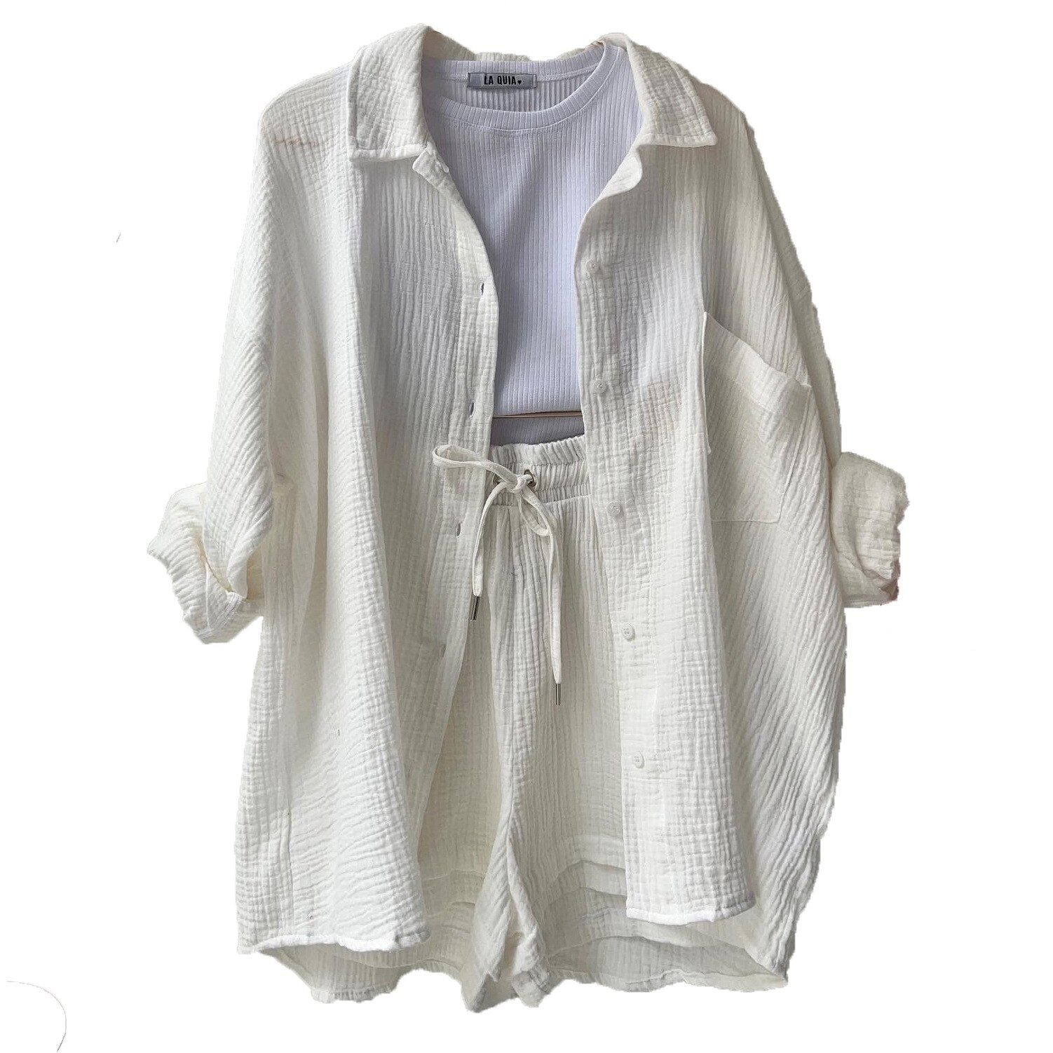 Nina™ | Casual Comfort Set Women Sets Belleza & Glamour White S 