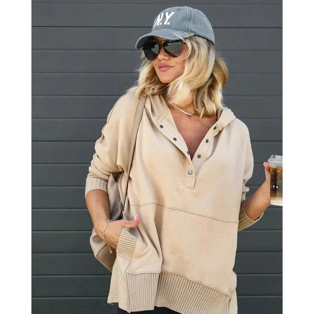 Olivia | Cozy Hoodie Coat and Jacket Belleza & Glamour Beige S 