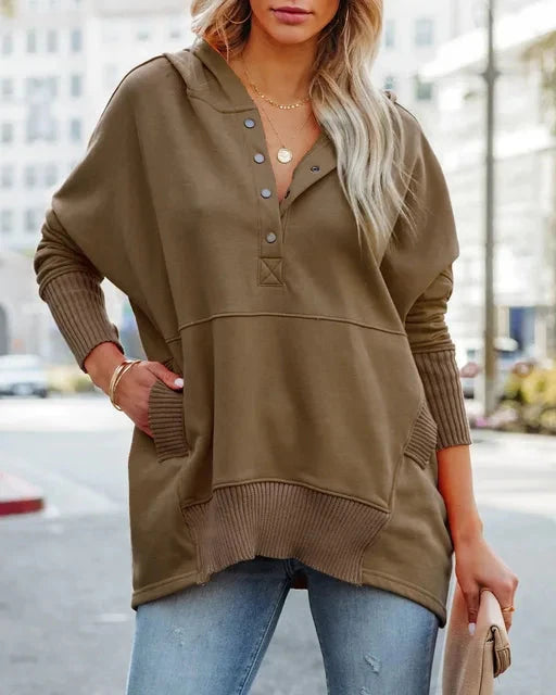 Olivia | Cozy Hoodie Coat and Jacket Belleza & Glamour Brown S 