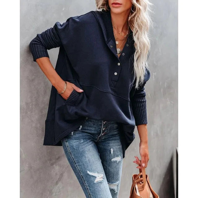 Olivia | Cozy Hoodie Coat and Jacket Belleza & Glamour Dark blue S 