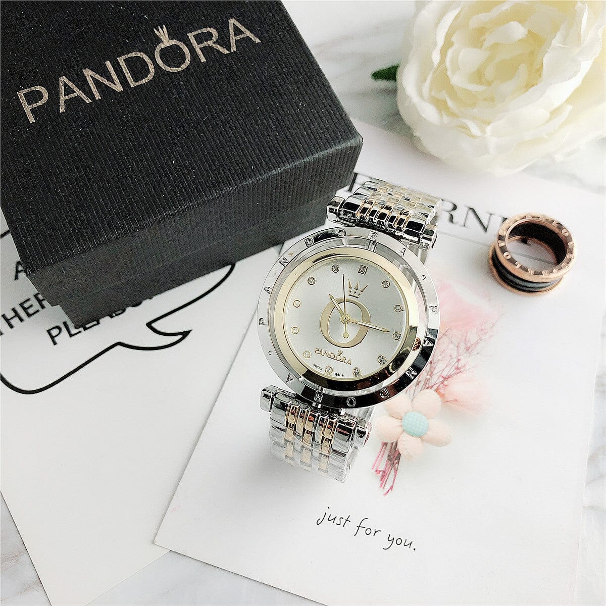 P A N D O R A Moments Glamour Belleza & Glamour Gold White 