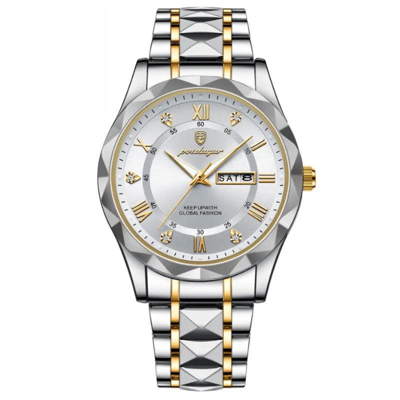 POEDAGAR Luminous Steel 40mm Watch - Water Resistant | Transferred steel Relogio 01 Belleza & Glamour White 