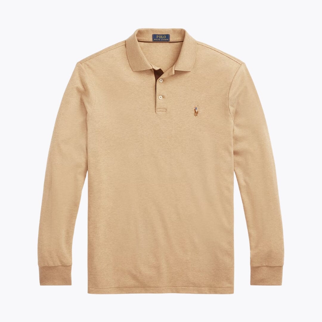 RL Classic Fit Soft Cotton Polo Shirt RL Classic Fit Soft Cotton Polo Shirt Slate Crown Classic Camel Heather S 
