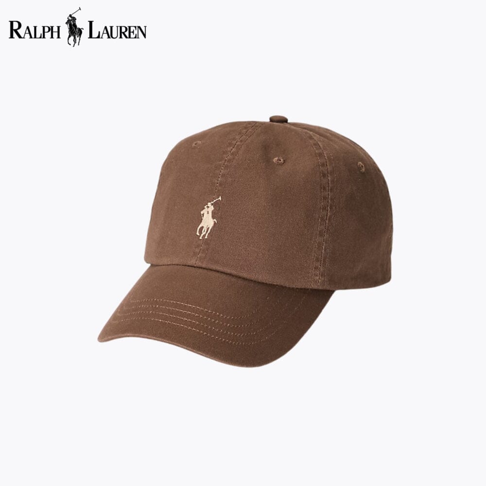 RL Cotton Chino Baseball Cap RL Cotton Chino Baseball Cap Slate Crown Brown 